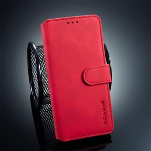 huismerk Dg. MING retro olie kant horizontale flip case voor Galaxy S10 Plus met houder & kaartsleuven & portemonnee (rood)