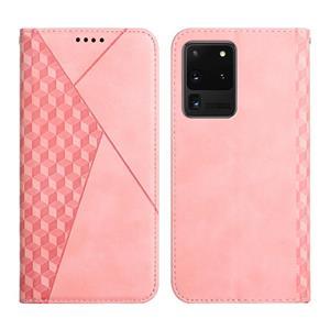 huismerk Voor Samsung Galaxy S20 Ultra Diamond Patroon Splicing Skin Feel Magnetische Horizontale Flip Lederen Hoesje met Kaart Slots & Portemonnee (Rose Gold)