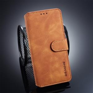 huismerk DG. MING Retro olie kant horizontale Flip Case voor Galaxy S10 met houder & kaartsleuven & portemonnee (bruin)