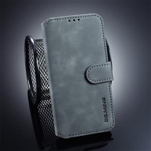 DG.MING Dg. MING retro olie kant horizontale flip case voor Galaxy S10 E met houder & card slots & portemonnee (grijs)