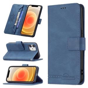 huismerk Magnetische sluiting RFID Blokkeren Anti-Diefstal Lederen Case met Houder & Card Slots & Portemonnee voor iPhone 12 Mini