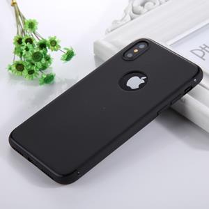 Huismerk Voor iPhone X Pure kleur TPU beschermende Back Cover Case (zwart)