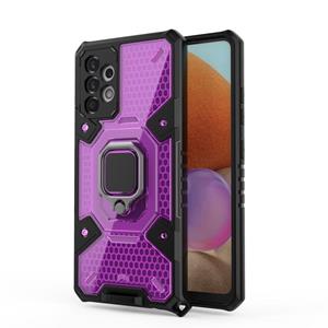 huismerk For Samsung Galaxy A32 4G Space PC + TPU Ring Holder Protective Case(Purple)