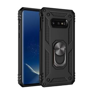 huismerk Sergeant Armor schokbestendige TPU + PC beschermende Case voor Galaxy S10e met 360 graden rotatie Holder(Black)