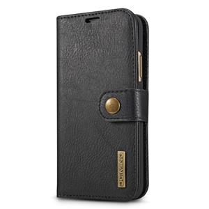 dg.ming CGI MING voor iPhone X Crazy Horse textuur horizontale Flip afneembare magnetische beschermhoes met houder & Card Slots & Wallet(Black)