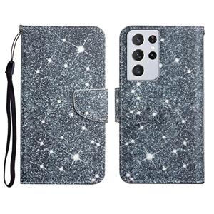 huismerk Voor Samsung Galaxy S21 Ultra 5G Geschilderd Patroon Horizontale Flip Leren Case met Houder & Card Slot & Portemonnee (Gypsophila)