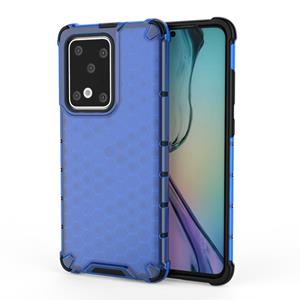 huismerk Voor Galaxy S20 Ultra Shockproof Honeycomb PC + TPU Beschermhoes (Blauw)