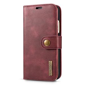 huismerk CGI MING voor iPhone X Crazy Horse textuur horizontale Flip afneembare magnetische beschermhoes met houder & Card Slots & Wallet(Red)