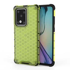 huismerk Voor Galaxy S20 Ultra Shockproof Honeycomb PC + TPU Beschermhoes (Groen)