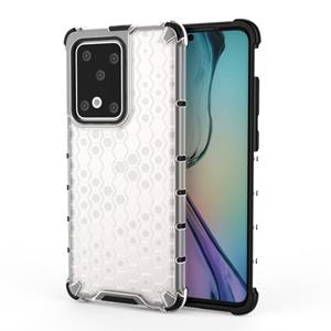 huismerk Voor Galaxy S20 Ultra Shockproof Honeycomb PC + TPU Beschermhoes(Wit)