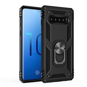 huismerk Sergeant Armor schokbestendige TPU + PC beschermende Case voor Galaxy S10 met 360 graden rotatie houder (zwart)