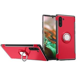 huismerk Magnetische 360 graden rotatie ring Armor telefoon beschermende case voor Galaxy Note 10 (rood)