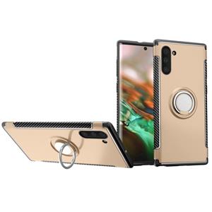 huismerk Magnetische 360 graden rotatie ring armor telefoon beschermhoes voor Galaxy Note 10 (Goud)