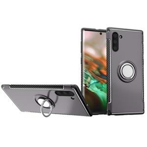 huismerk Magnetische 360 graden rotatie ring Armor telefoon beschermende case voor Galaxy Note 10 (grijs)