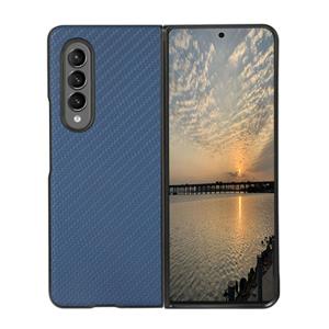 huismerk For Samsung Galaxy Z Fold3 5G Carbon Fiber Texture Shockproof Protective Case(Blue)