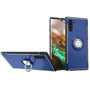 huismerk Magnetische 360 graden rotatie ring armor telefoon beschermhoes voor Galaxy Note 10 (Blauw)