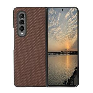 huismerk For Samsung Galaxy Z Fold3 5G Carbon Fiber Texture Shockproof Protective Case(Brown)