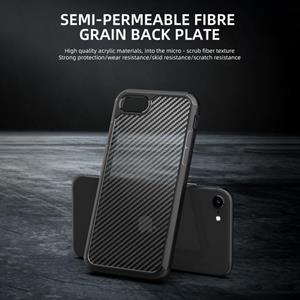 Voor iPhone SE 2020 / 8 / 7 iPAKY Pioneer Series Carbon Fiber Texture Shockproof TPU + PC Case(Zwart)