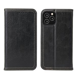 fierreshann Voor iPhone 12 Fierre Shann Retro Tree Bark Texture PU Magnetic Horizontal Flip Leather Case met Holder & Card Slots & Wallet(Zwart)