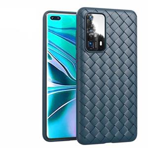 Huismerk Voor Huawei P40 Non-Slip Classic Woven Pattern Breathable TPU Case(Blue)