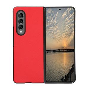 huismerk For Samsung Galaxy Z Fold3 5G Cross Texture Shockproof Protective Leather Case(Red)