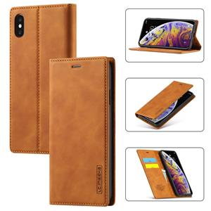 lc.imeeke Lc. IMEEKE Sterk Magnetisme Ultradun horizontaal flip schokbestendige matte TPU + PU lederen hoes met Holder & Card Slots & Wallet Voor iPhone XS / X(