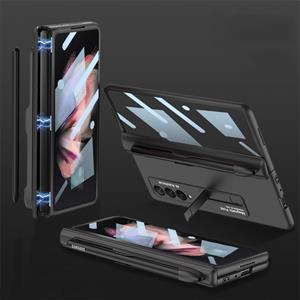 Voor Samsung Galaxy Z Fold3 5G GKK Geïntegreerde Magnetische Volledige dekking Telefoon Flip Case met Pen Slot