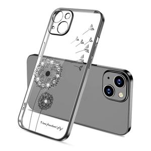 huismerk Electroplating Diamond Paardebloem Patroon TPU Schokbestendige Beschermhoes Voor iPhone 13 Mini