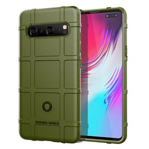 huismerk Schokbestendige ruige Shield volledige siliconen Case voor Galaxy S10 5 G(Army Green)