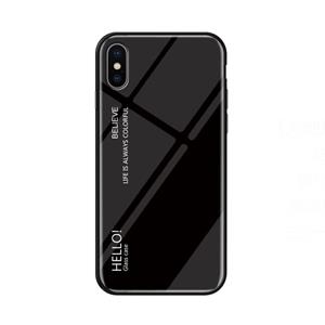 huismerk Kleurovergang glas Case voor iPhone X/XS (zwart)