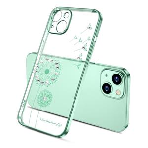 huismerk Electroplating Diamond Paardebloem Patroon TPU Schokbestendige Beschermhoes Voor iPhone 13 Mini