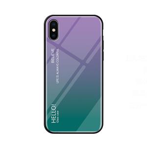 huismerk Gradiënt kleur glas Case voor iPhone X/XS (paars)