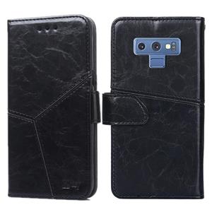 huismerk Voor Samsung Galaxy Note9 Geometrische stiksels horizontale flip TPU + PU lederen hoes met Holder & Card Slots & Wallet(Zwart)