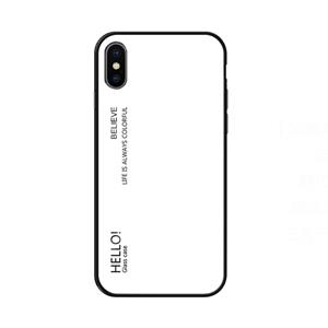 huismerk Gradiënt kleur glas Case voor iPhone X/XS (wit)