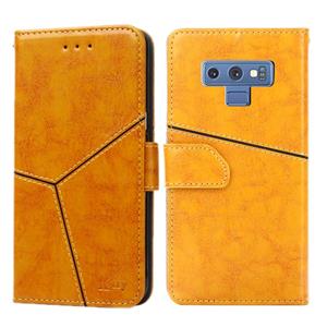 huismerk Voor Samsung Galaxy Note9 Geometrische stiksels horizontale flip TPU + PU lederen hoes met Holder & Card Slots & Wallet(Geel)