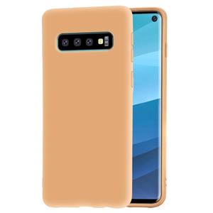 huismerk Frosted Soft TPU beschermhoes voor Galaxy S10 (geel)