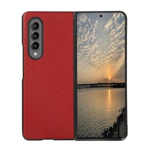 huismerk For Samsung Galaxy Z Fold3 5G Litchi Texture Shockproof Protective Leather Case(Red)