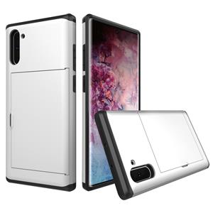 huismerk Schokbestendig robuuste Armor beschermhoes met kaartsleuf voor Galaxy Note 10 (wit)