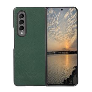 huismerk For Samsung Galaxy Z Fold3 5G Litchi Texture Shockproof Protective Leather Case(Green)