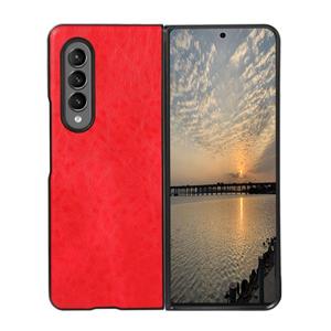 huismerk For Samsung Galaxy Z Fold3 5G Crazy Horse Texture Shockproof Protective Leather Case(Red)