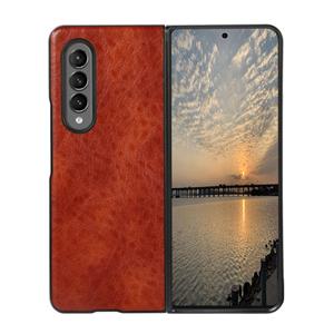 huismerk For Samsung Galaxy Z Fold3 5G Crazy Horse Texture Shockproof Protective Leather Case(Brown)