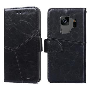 huismerk Voor Samsung Galaxy S9 Geometrische stiksels horizontale flip TPU + PU lederen hoes met Holder & Card Slots & Wallet(Zwart)