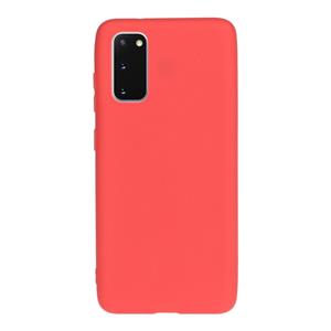 huismerk Voor Galaxy S20 Frosted Candy-gekleurde ultradunne TPU telefoonhoes (rood)