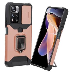 huismerk Voor Xiaomi Redmi Note 11 PRO / OPMERKING 11 PRO + Glijdende Camera Cover Design PC + TPU Shockproof Phone Case (Rose Gold)