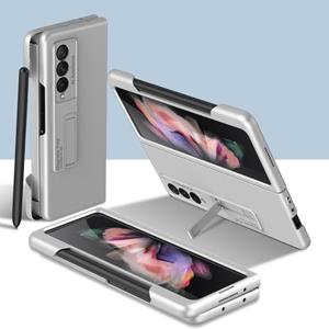 Voor Samsung Galaxy Z Fold3 5G GKK Ultra-Thin PC Telefoon Flip Case met Houder & Side Pen Slot