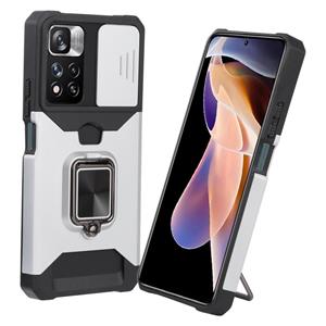 huismerk Voor Xiaomi Redmi Note 11 PRO / OPMERKING 11 PRO + Glijdende Camera Cover Design PC + TPU Shockproof Phone Case (Silver)