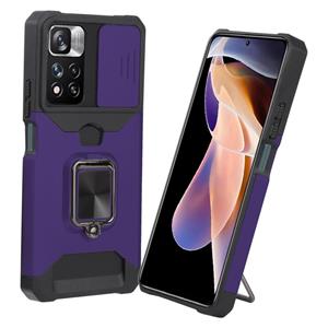 huismerk Voor Xiaomi Redmi Note 11 PRO / OPMERKING 11 PRO + Glijdende Camera Cover Design PC + TPU Shockproof Phone Case (Purple)