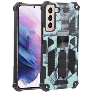 huismerk Voor Samsung Galaxy S22 + 5G Camouflage Armor Shockproof TPU + PC Magnetische beschermende telefoonhoes met houder