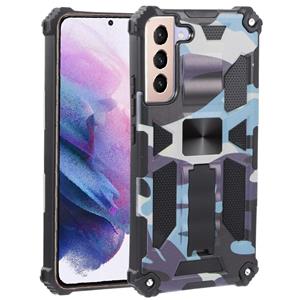 huismerk Voor Samsung Galaxy S22 + 5G Camouflage Armor Shockproof TPU + PC Magnetische beschermende telefoonhoes met houder