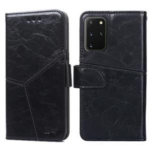 huismerk Voor Samsung Galaxy S20+ Geometrische stiksels horizontale flip TPU + PU lederen hoes met Holder & Card Slots & Wallet(Zwart)